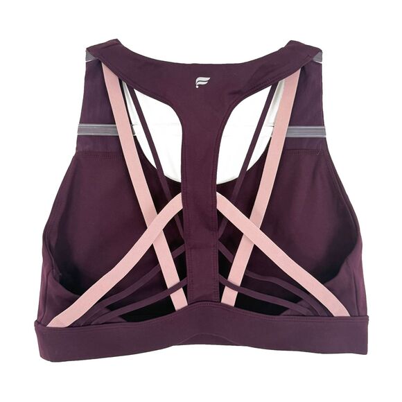 FABLETICS Kessler Med Impact Sports Bra M Burgundy Rosebloom Strappy EUC B16 - Picture 3 of 6